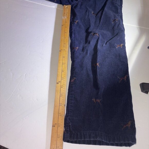 Hartstrings Embroidered Navy Corduroy Pants with Chocolate Lab Dog - size 6 - Picture 7 of 9
